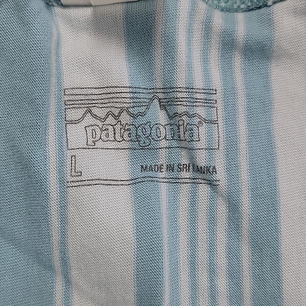 ** HOST PICK ** PATAGONIA BLUE AND WHITE STRIPED ALPINE VALLEY SKIRT, SIZE LARGE - Picture 5 of 11